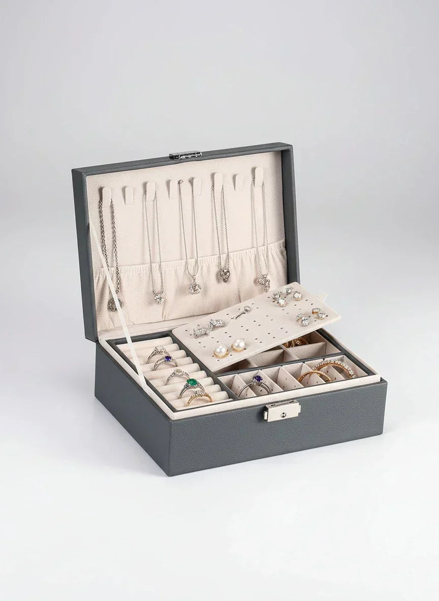 Boîte à bijoux grise – Raffinement au quotidien