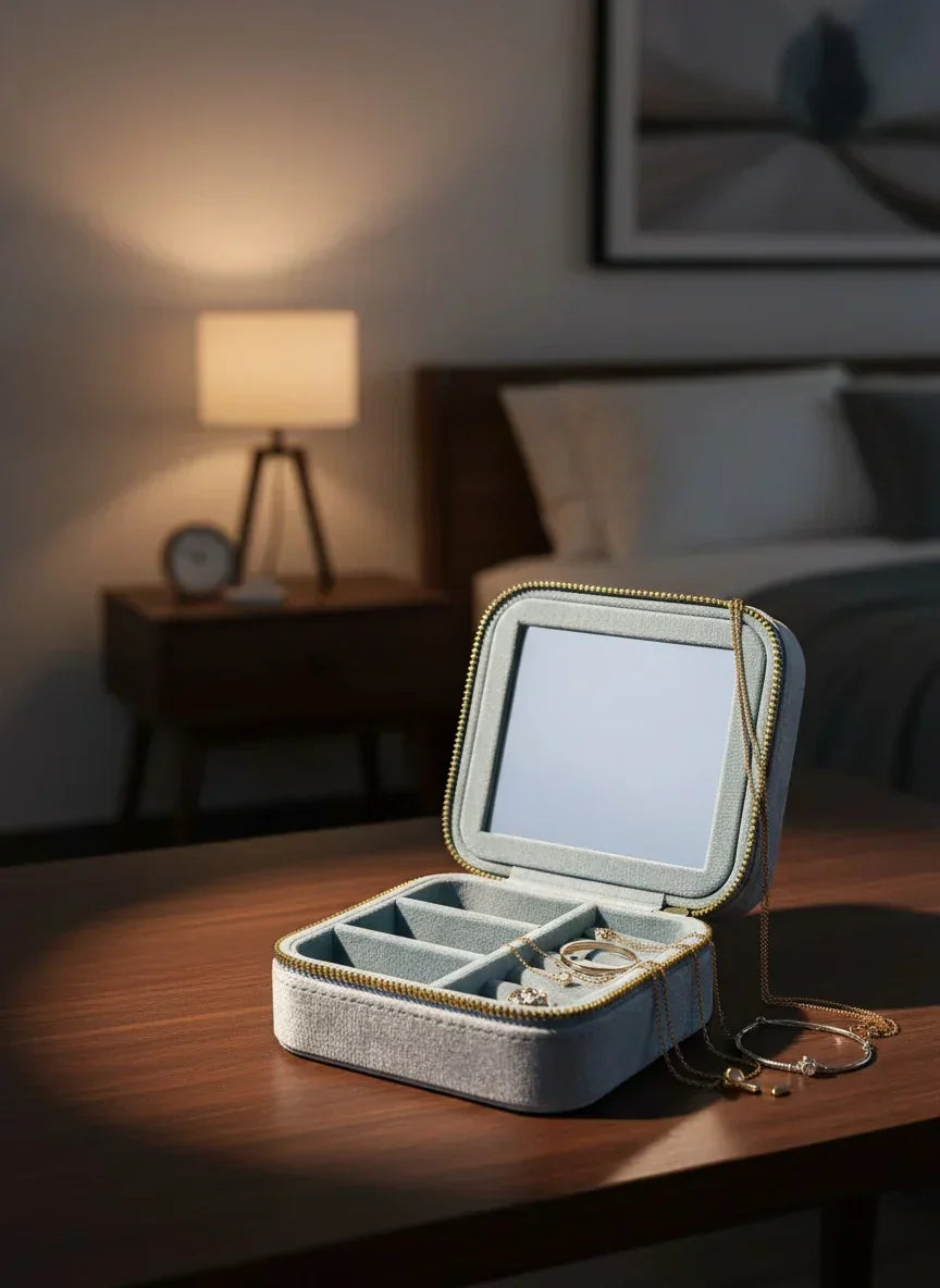 Boîte à bijoux miroir fille – Design doux