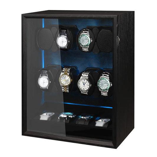 Boîte à Montre Automatique 2 Montres Bois Noir – Premier Remontoir