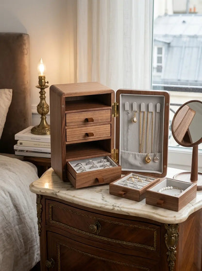 Boîte à bijoux moderne en bois