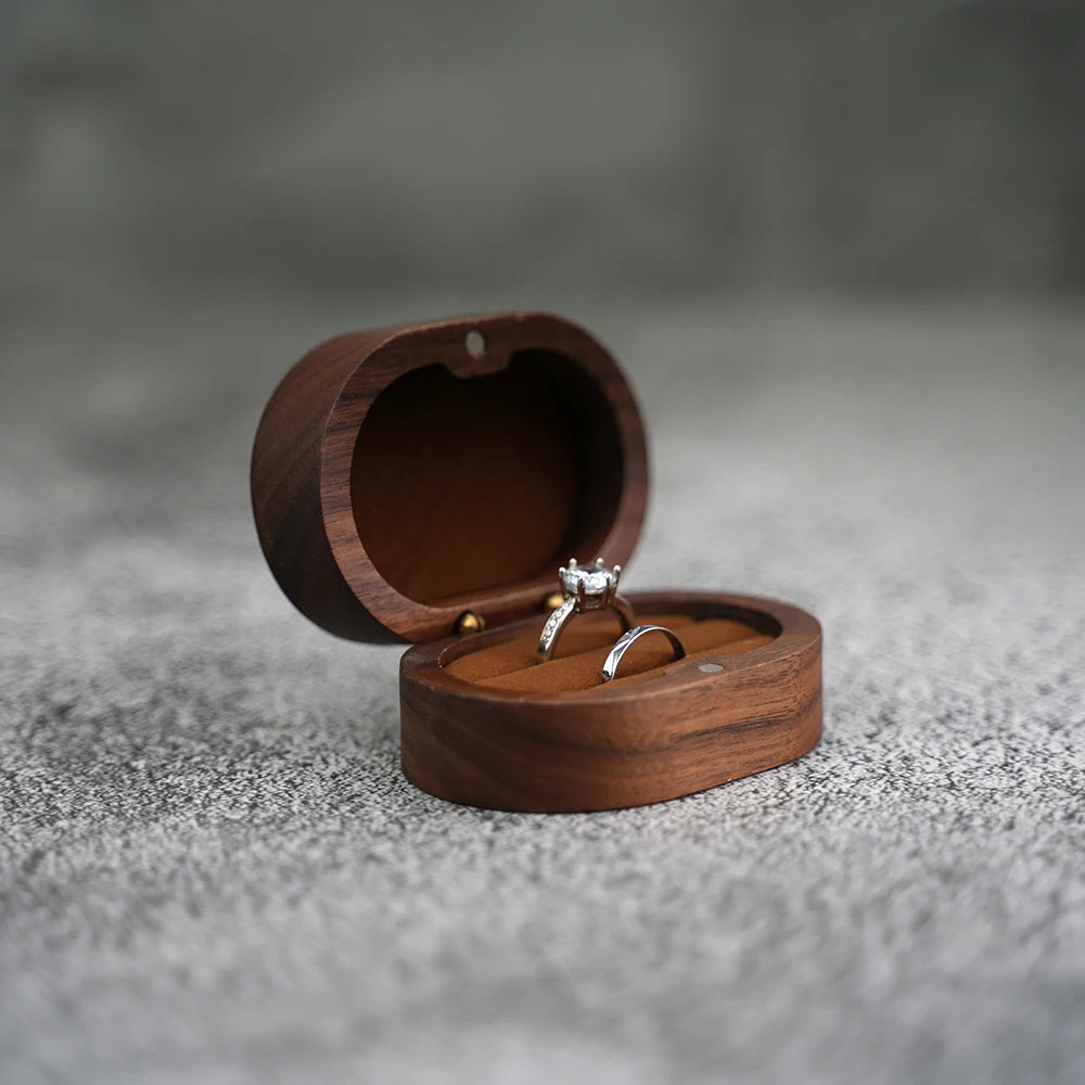 Coffret Porte-Alliances Bois Rustique Gravable Fermeture Magnétique