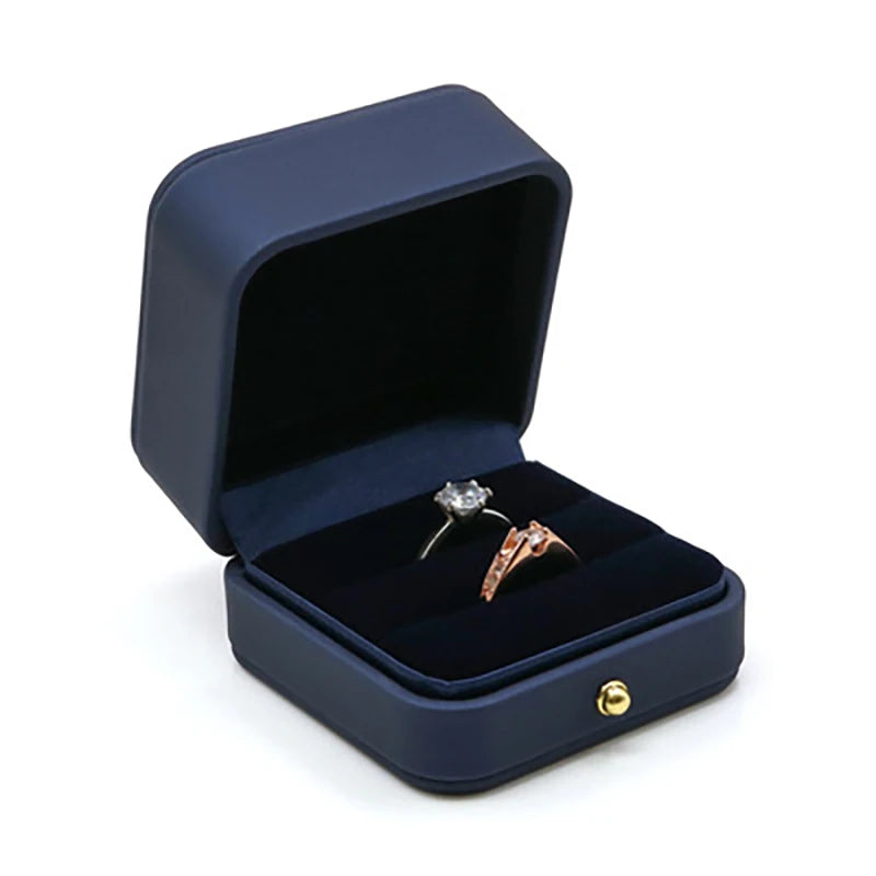Écrin à Bague Vintage Cuir PU Blanc – 1 Emplacement