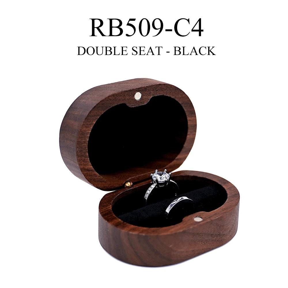 Coffret Porte-Alliances Bois Rustique Gravable Fermeture Magnétique
