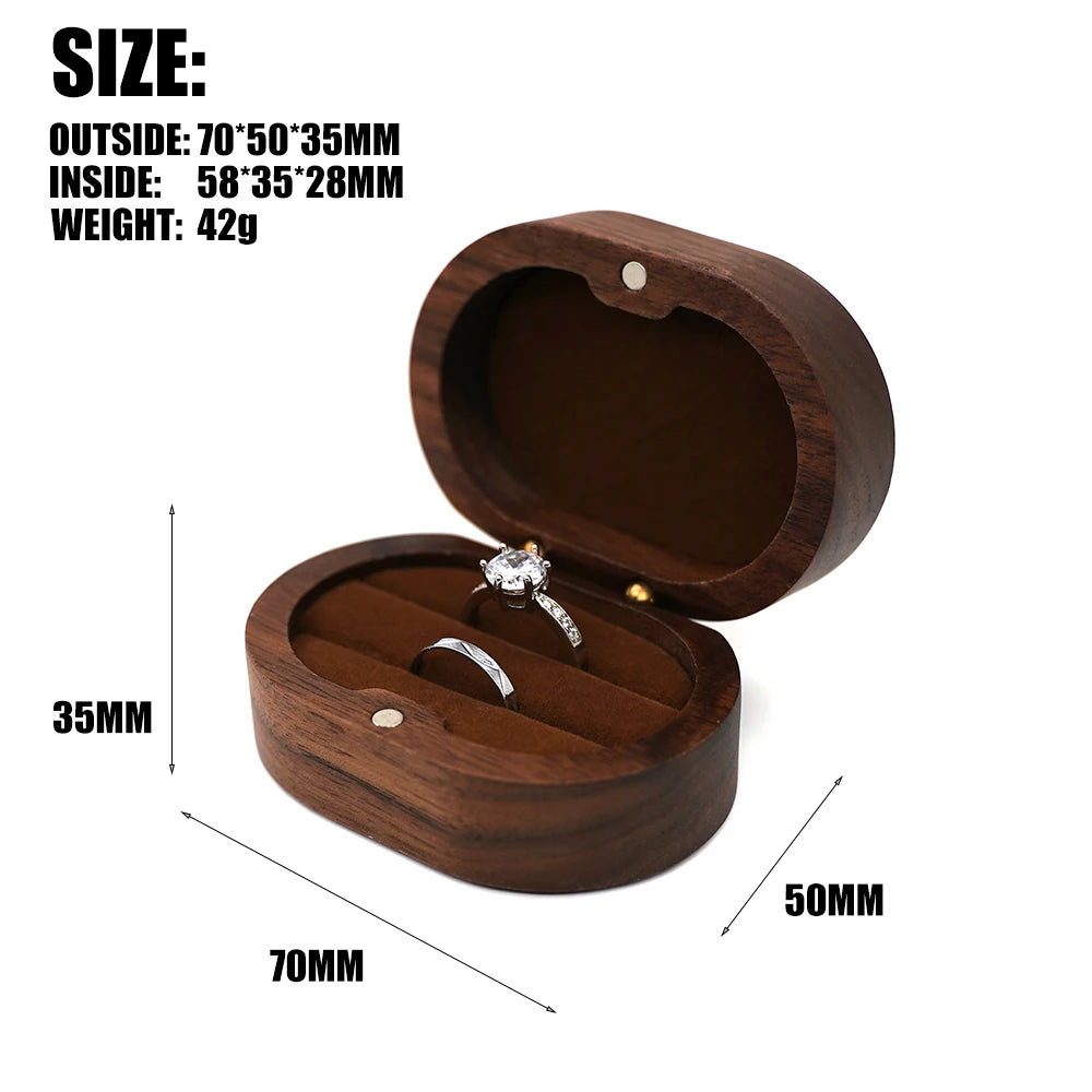 Coffret Porte-Alliances Bois Rustique Gravable Fermeture Magnétique