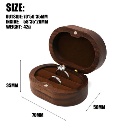 Coffret Porte-Alliances Bois Rustique Gravable Fermeture Magnétique