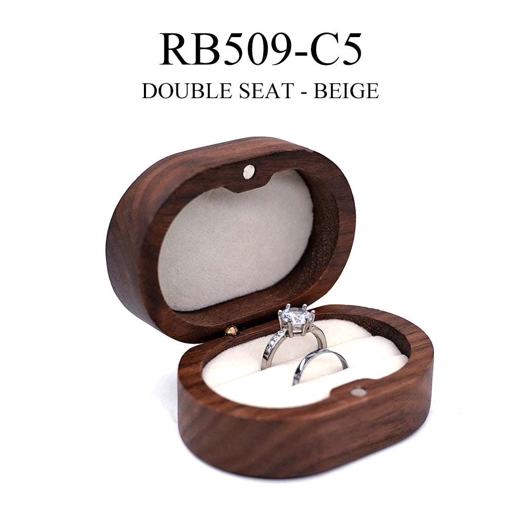 Coffret Porte-Alliances Bois Rustique Gravable Fermeture Magnétique