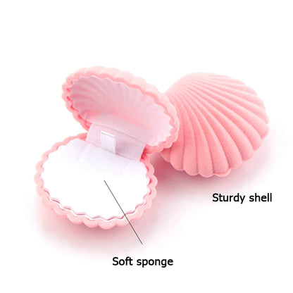 Écrin Coquillage Velours Abricot – Bagues, Boucles, Bracelet