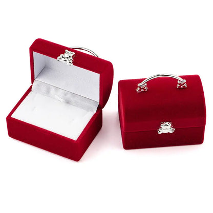 Écrin Ourson Velours Rouge – Bague ou Pendentif