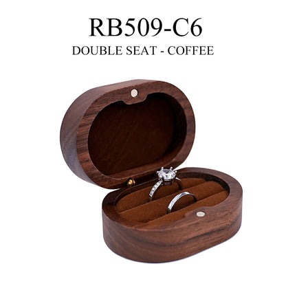 Coffret Porte-Alliances Bois Rustique Gravable Fermeture Magnétique