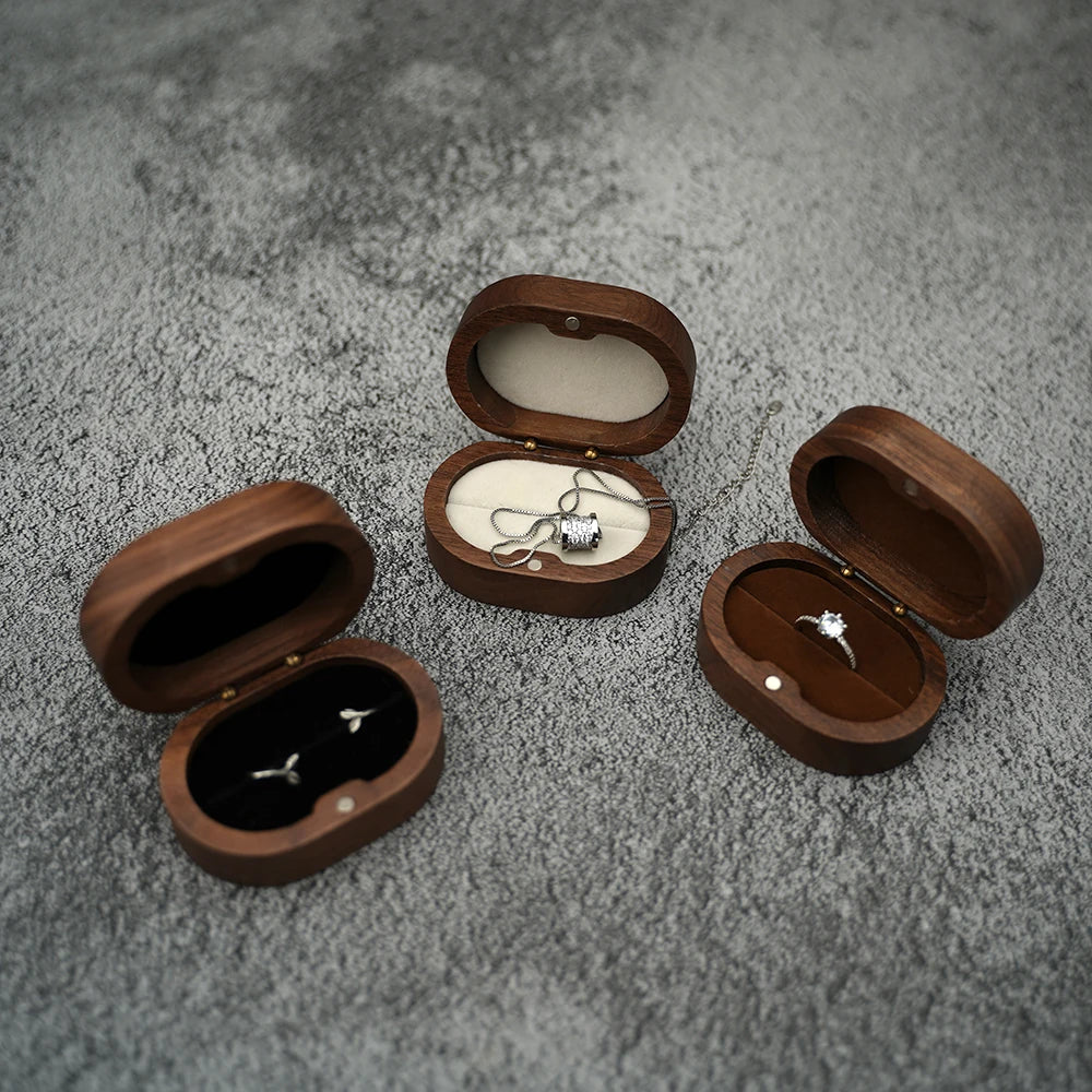 Coffret Porte-Alliances Bois Rustique Gravable Fermeture Magnétique