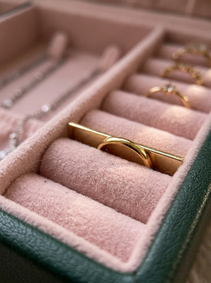 Grande Boîte à Bijoux verte en Cuir