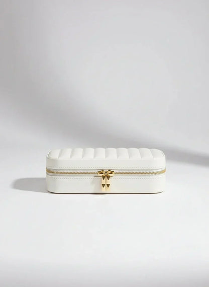 Grande boîte à bijoux rectangulaire blanche