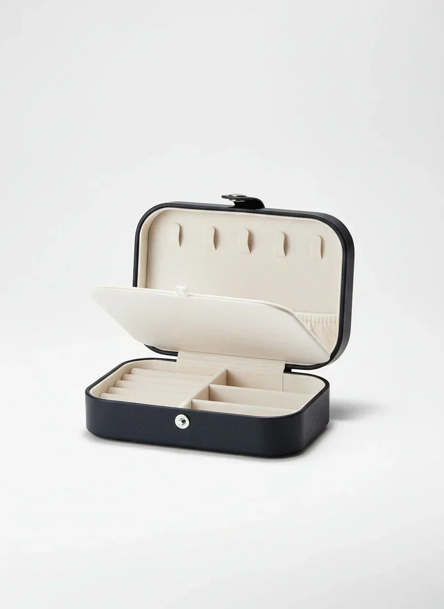 Boîte à bijoux grande arrondi noir – Spacieuse et chic