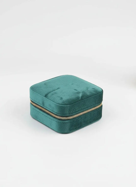 Petite boîte à bijoux verte pour femme