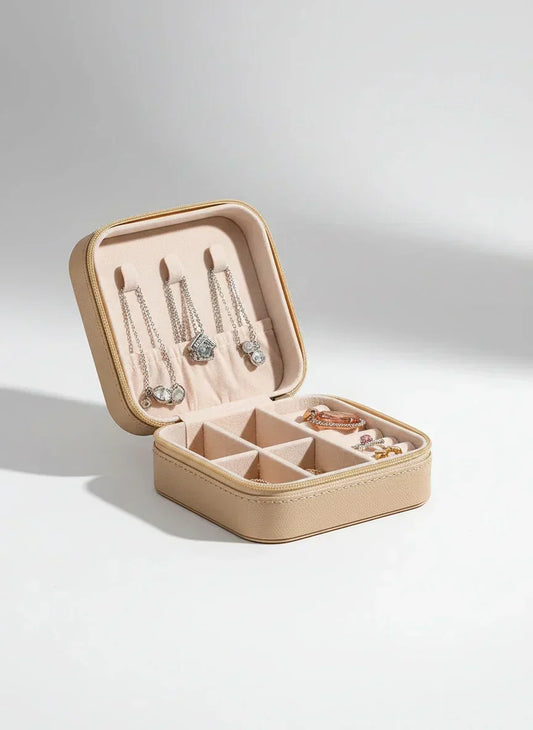 Boîte à bijoux de voyage en cuir – Luxe en déplacement
