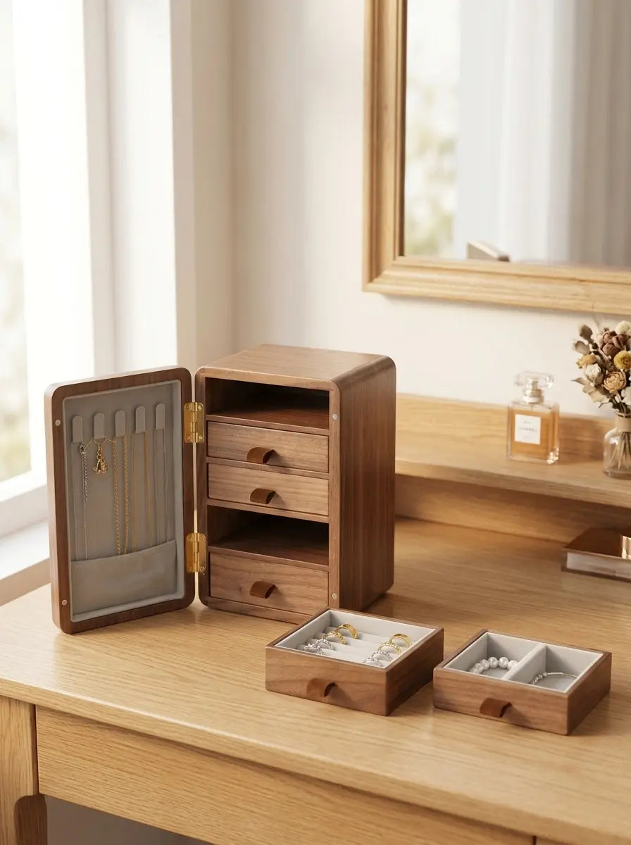 Boîte à bijoux moderne en bois