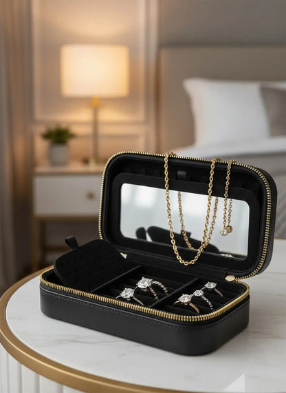Grande boîte à bijoux rectangulaire noire