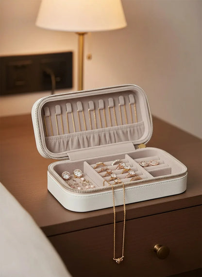 Grande boîte à bijoux rectangulaire blanche