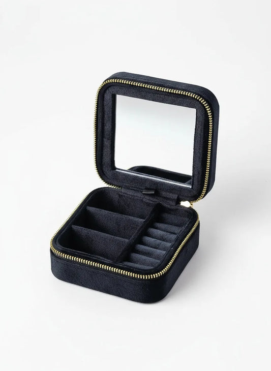 Boîte à bijoux verre miroir noir – Élégance et modernité