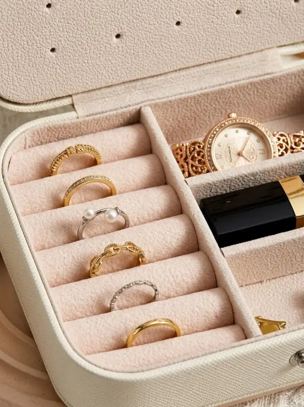 Grande boîte à bijoux en cuir – Rangement haut de gamme