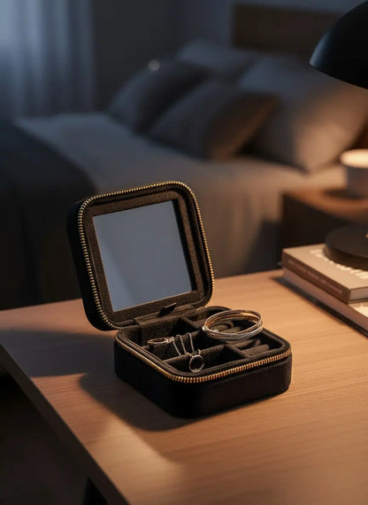 Boîte à bijoux verre miroir noir – Élégance et modernité