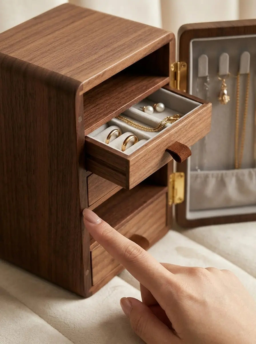 Boîte à bijoux moderne en bois