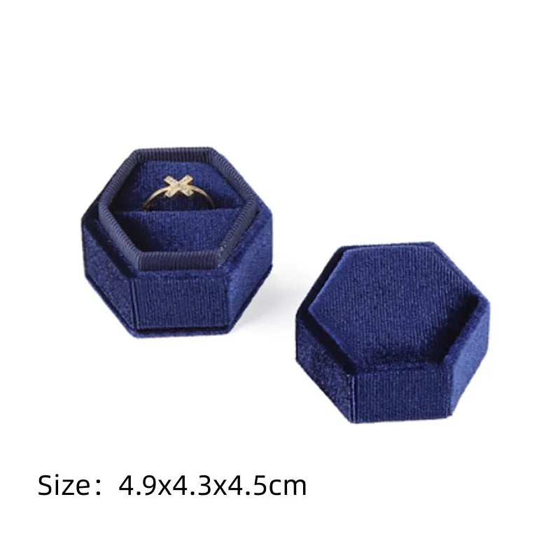 Écrin à Bague Octogonal Velours Noir – 1 Emplacement