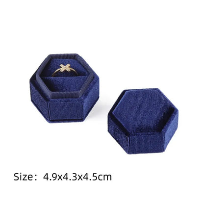 Écrin à Bague Octogonal Velours Noir – 1 Emplacement