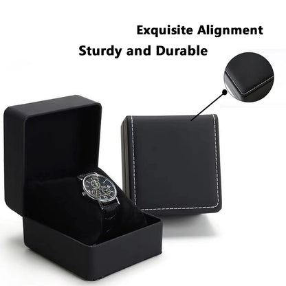 Boîte à Montre Homme 1 Montre Cuir PU Marron – Coffret Cadeau avec Coussin