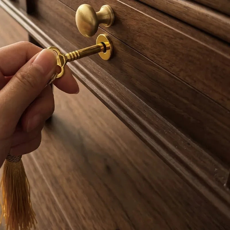 Grande Boîte à Bijoux Rotative en Bois – 7 Compartiments avec Serrure