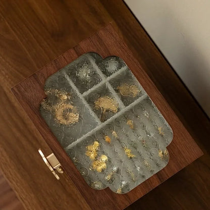 Boîte à Bijoux en Bois Rétro – 5 Compartiments, Grande Capacité