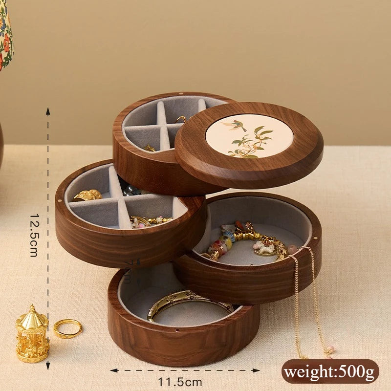 Présentoir à Bijoux Bois Rotatif 360°