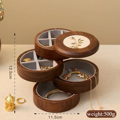 Présentoir à Bijoux Bois Rotatif 360°