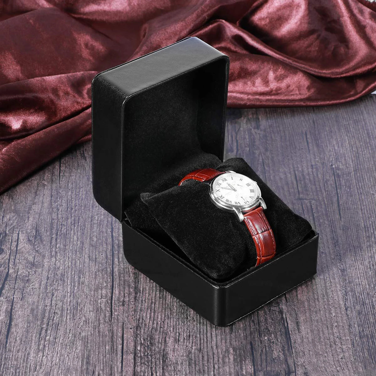 Boîte à Montre Homme 1 Montre Cuir PU Marron – Coffret Cadeau avec Coussin