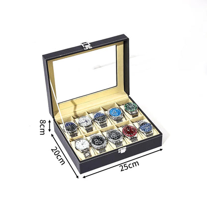Boîte à Montre Homme 12 Compartiments Effet Noyer – Édition Classique
