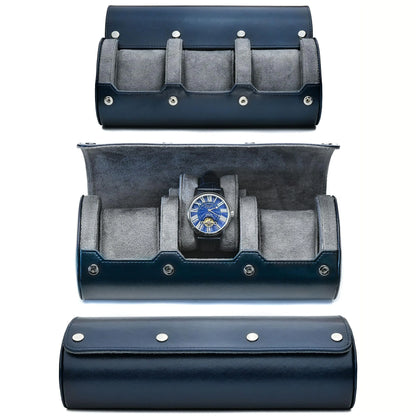 Boîte à Montre Homme 4 Compartiments Cuir PU Marron – Écrin de Voyage Compact