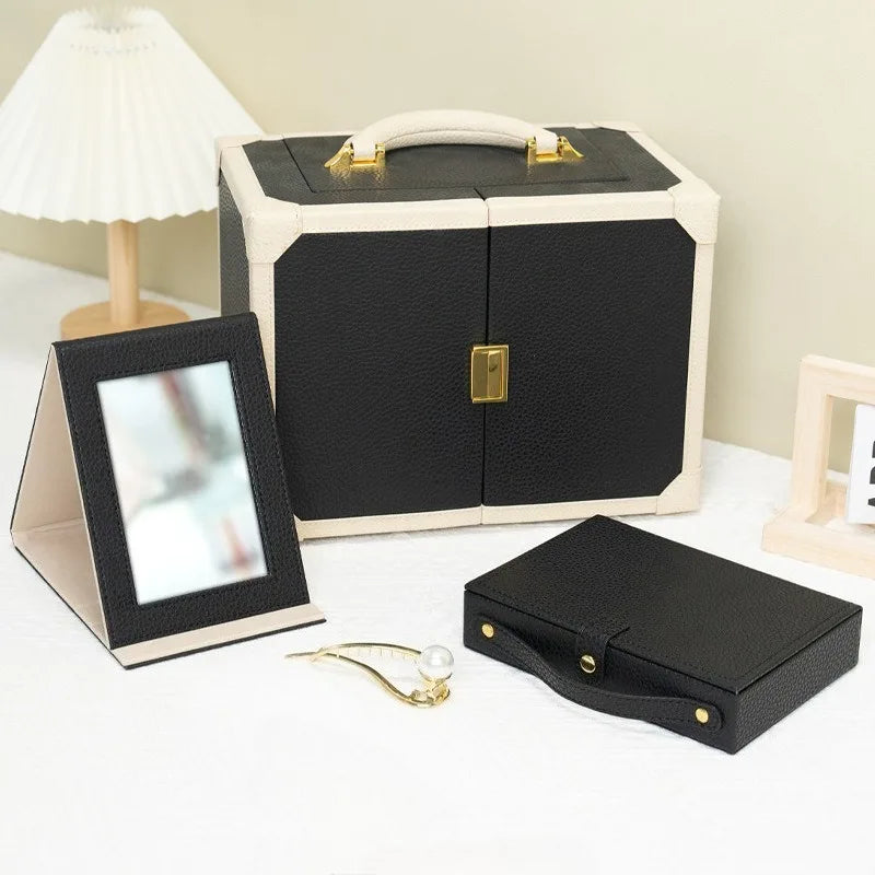 Grand Coffret Bijoux Double Porte Noir