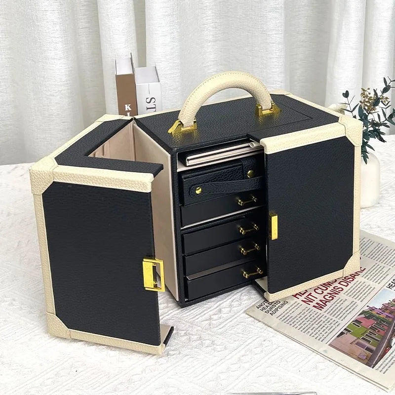 Grand Coffret Bijoux Double Porte Noir