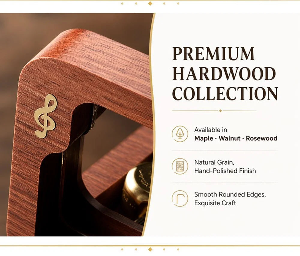 Écrin à Bague Musical Bois Sankyo