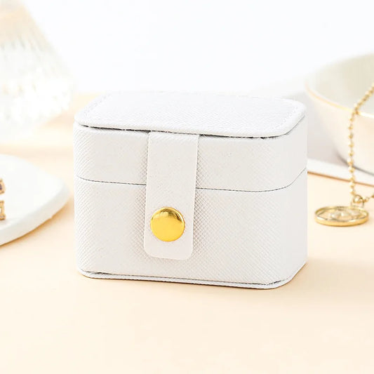 Sac à Bijoux de Voyage Mini Cuir Blanc