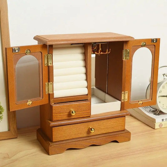 Boîte à Bijoux Armoire en Bois Rétro Luxe