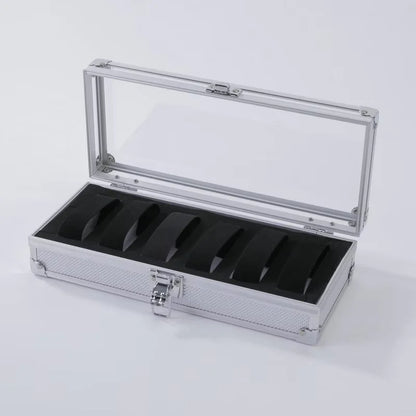 Boîte à Montre Homme 12 Compartiments Aluminium – Écrin Rigide Intérieur Suédine