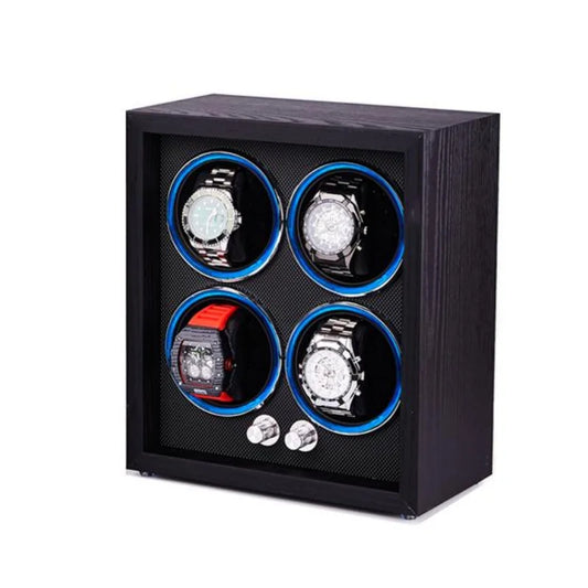 Boîte à Montre Automatique 4 Montres Bois Noir Sans Porte