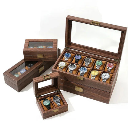 Boîte à Montre Homme 3 Compartiments Effet Noyer – Édition Prestige