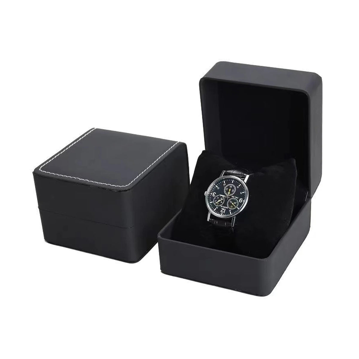 Boîte à Montre Homme 1 Montre Cuir PU Orange – Coffret Cadeau avec Coussin