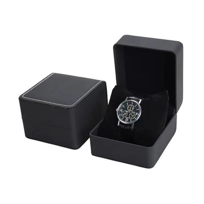 Boîte à Montre Homme 1 Montre Cuir PU Marron – Coffret Cadeau avec Coussin