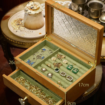 Boîte à Bijoux en Bois Massif Double Niveau – Fermeture Magnétique