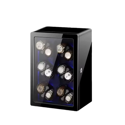 Remontoir 6 Montres Bois Noir Verrou