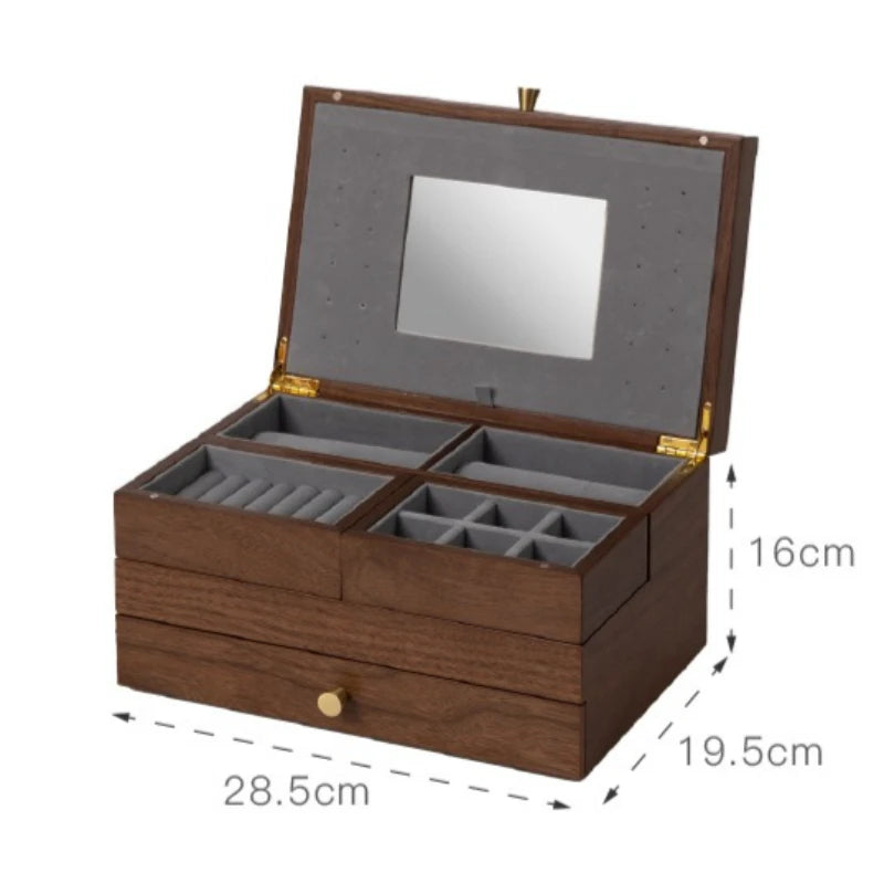Boîte à Bijoux en Bois Multi-Niveaux – Grande Capacité