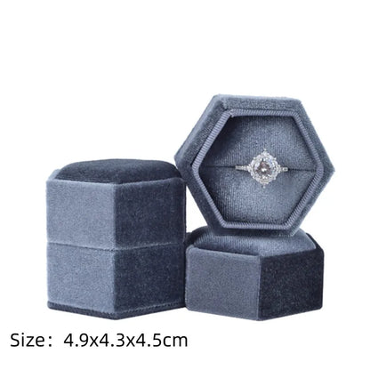 Écrin à Bague Octogonal Velours Noir – 1 Emplacement